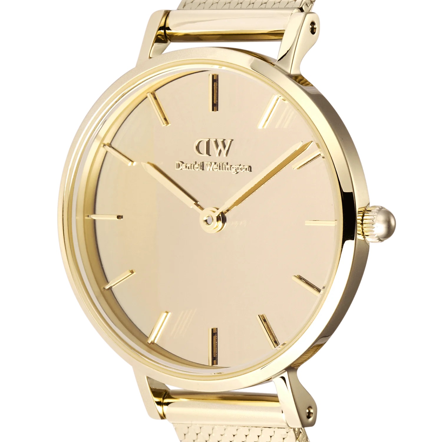 DANIEL WELLINGTON Petite Reflection Gold Dial 28mm Gold Stainless Steel Mesh Bracelet DW00100797 - 4