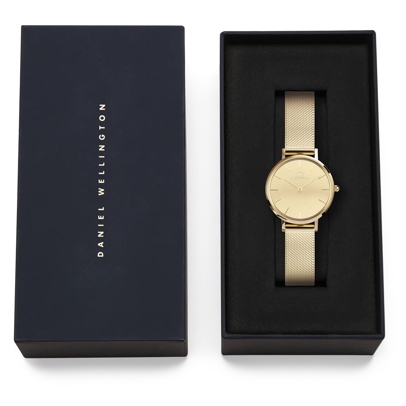 DANIEL WELLINGTON Petite Reflection Gold Dial 28mm Gold Stainless Steel Mesh Bracelet DW00100797 - 6