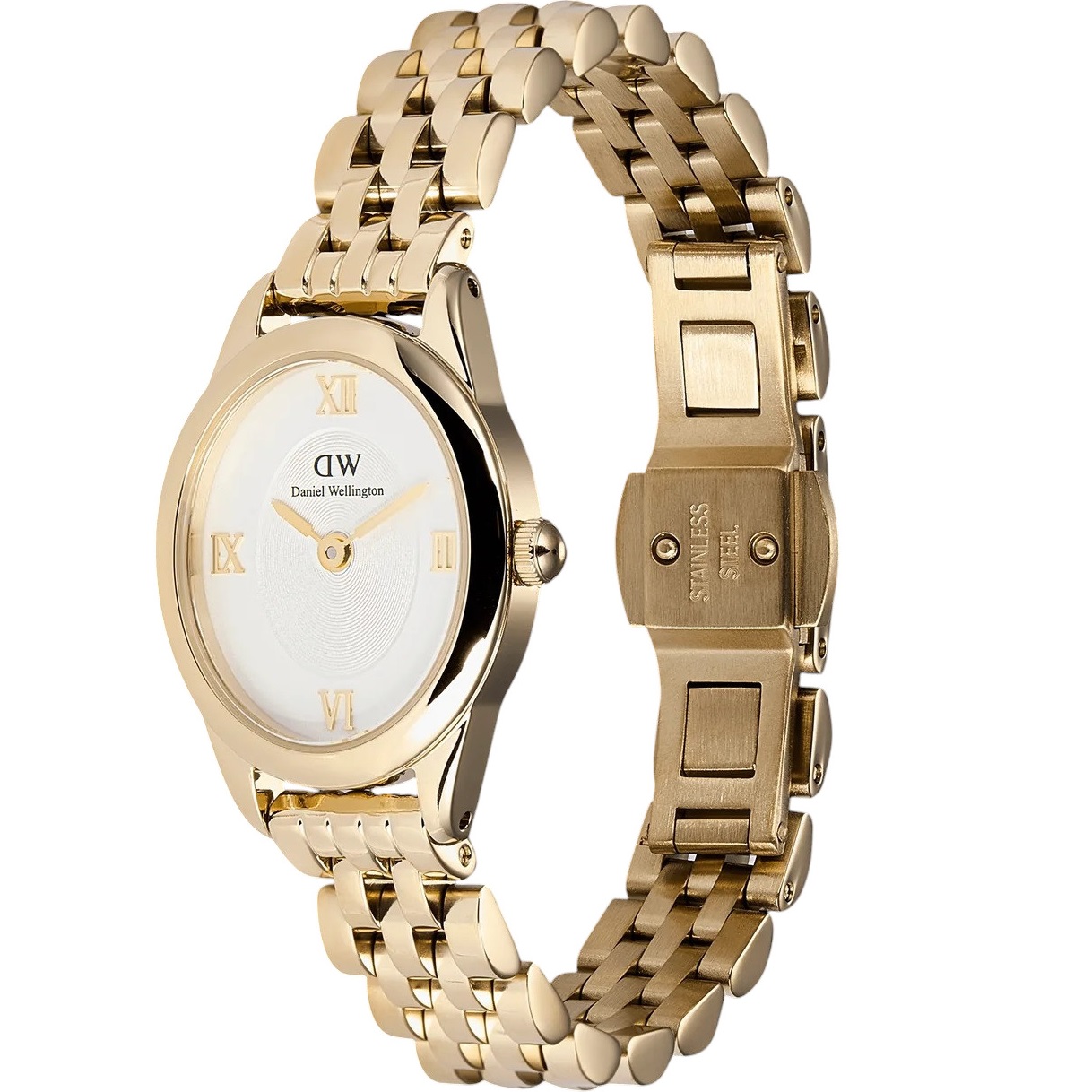 DANIEL WELLINGTON Ophelia Mini White Dial 22mm Gold Stainless Steel Bracelet DW00100803 - 