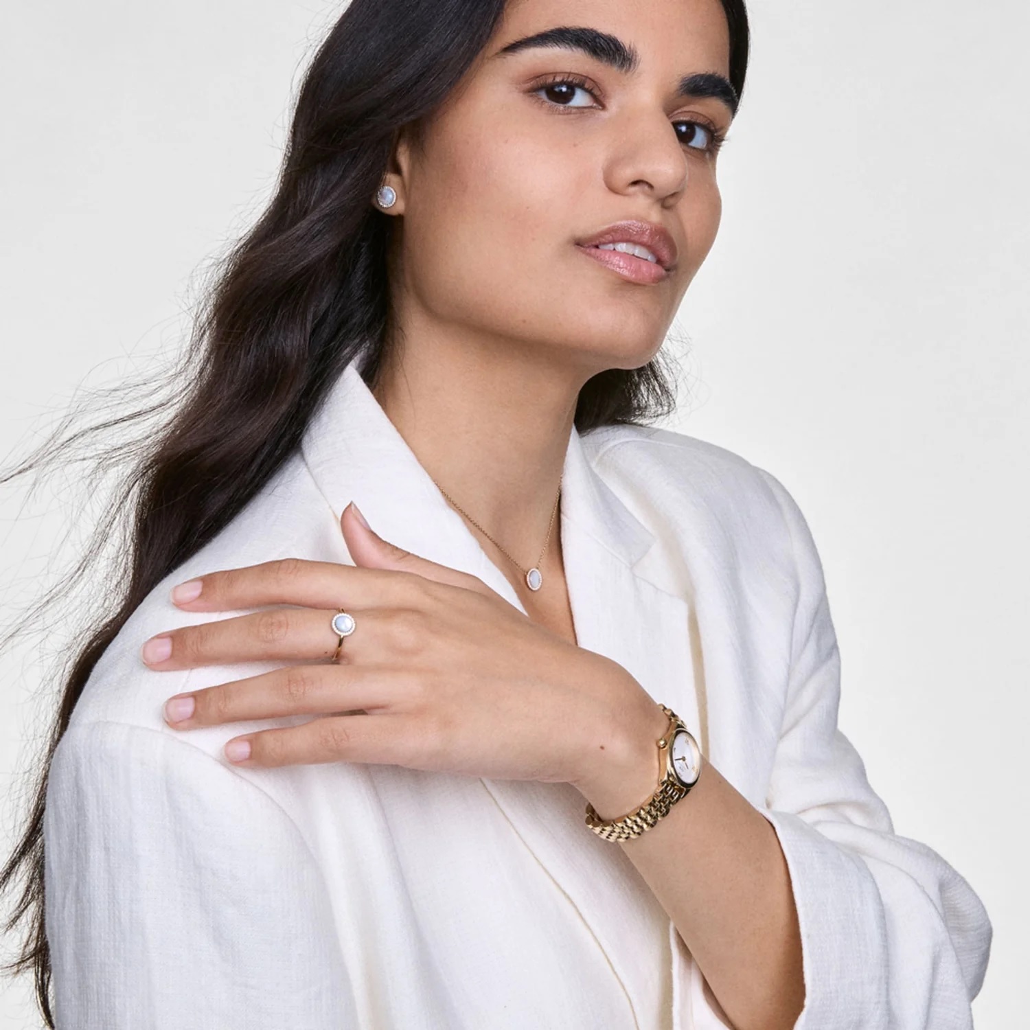 DANIEL WELLINGTON Ophelia Mini White Dial 22mm Gold Stainless Steel Bracelet DW00100803 - 5
