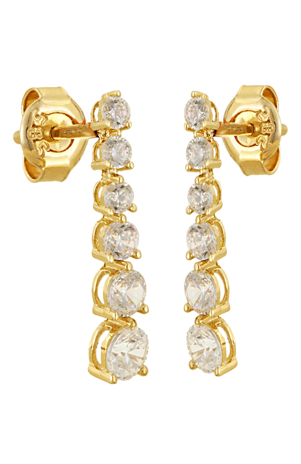 ΣΚΟΥΛΑΡΙΚΙΑ Κρεμαστά Σειρέ Κίτρινο Χρυσό 14Κ με Πέτρες Ζιργκόν EA.010 - 