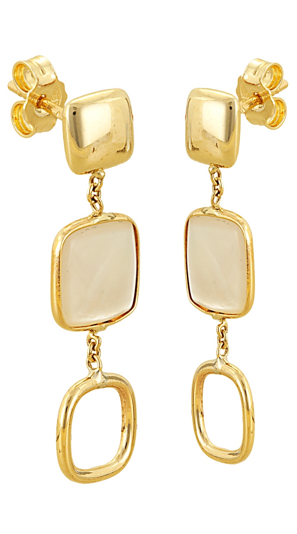 ΣΚΟΥΛΑΡΙΚΙΑ SENZIO Collection Κίτρινο Χρυσό 14Κ με Φίλντισι EA.OR56 - 