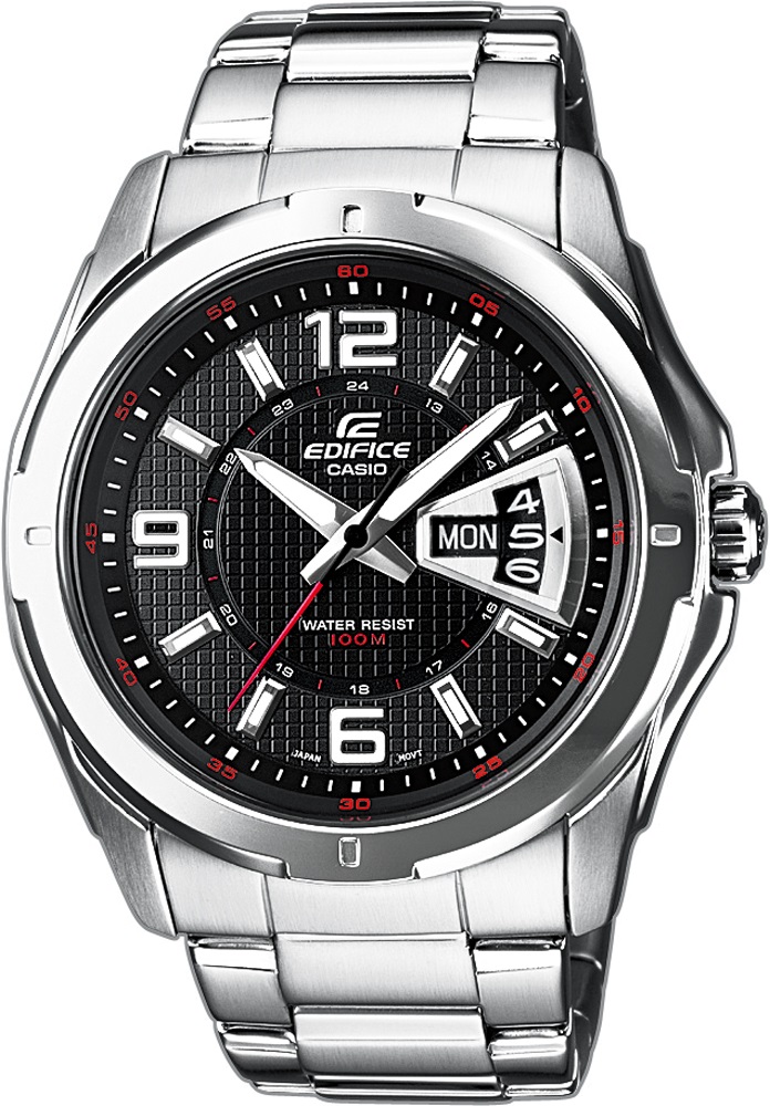 CASIO Edifice Three Hands 44mm Silver Stainless Steel Bracelet EF-129D-1AVEF - 