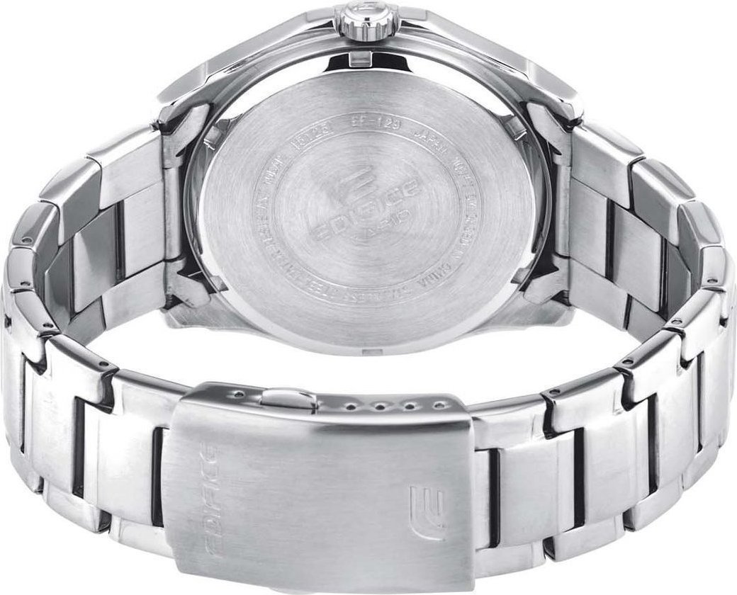 CASIO Edifice Three Hands 44mm Silver Stainless Steel Bracelet EF-129D-1AVEF - 