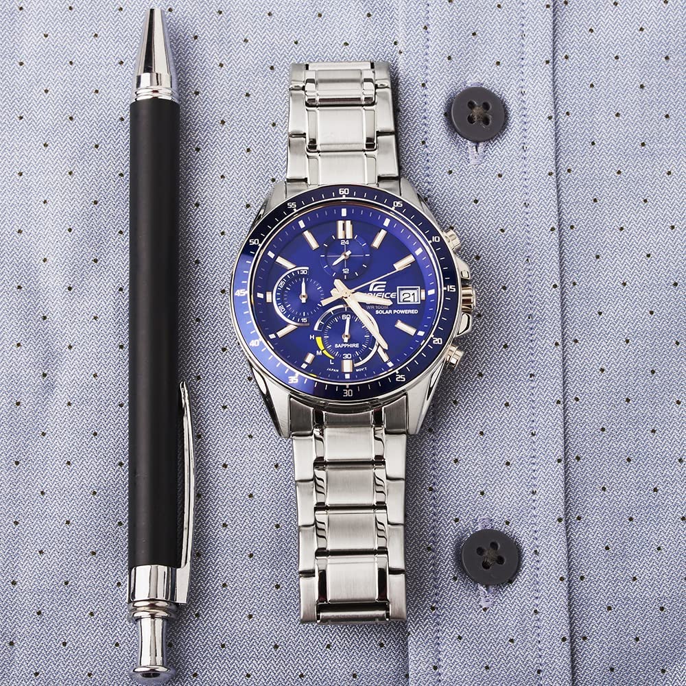 CASIO Edifice Solar Chronograph 46mm Silver Stainless Steel Bracelet EFS-S510D-2AVUEF - 4