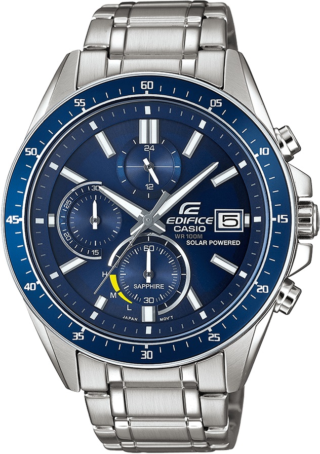 CASIO Edifice Solar Chronograph 46mm Silver Stainless Steel Bracelet EFS-S510D-2AVUEF - 