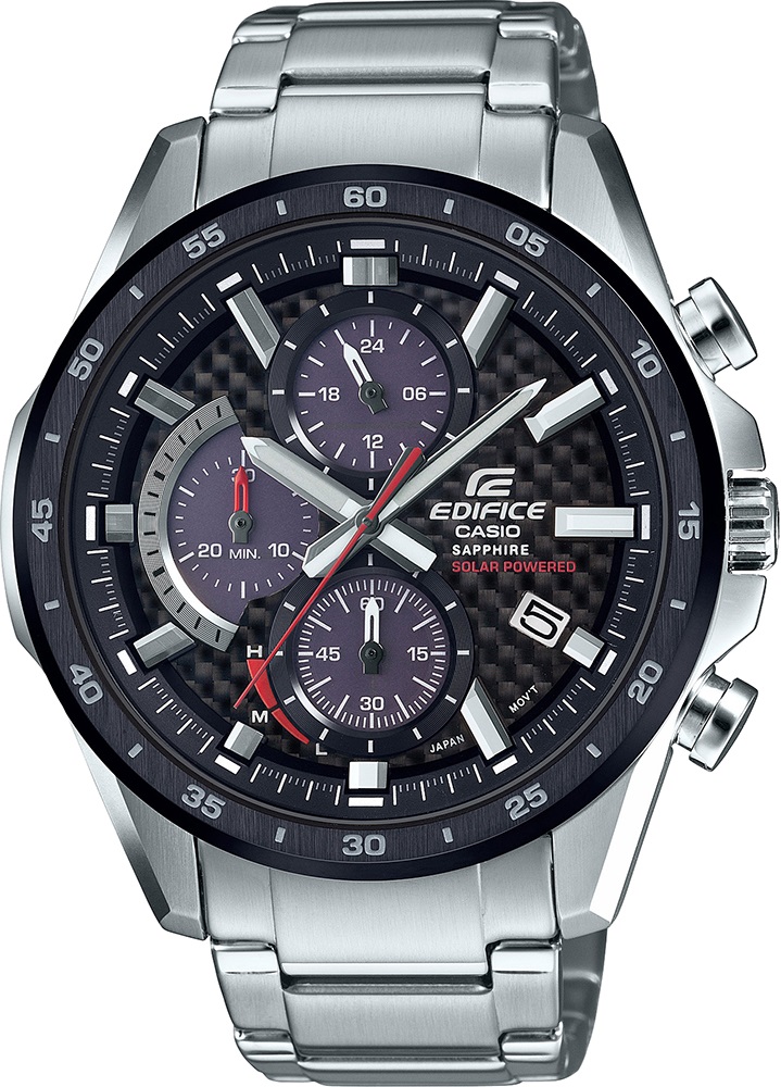 CASIO Edifice Solar Chronograph 47.6mm Silver Stainless Steel Bracelet EFS-S540DB-1AUEF - 
