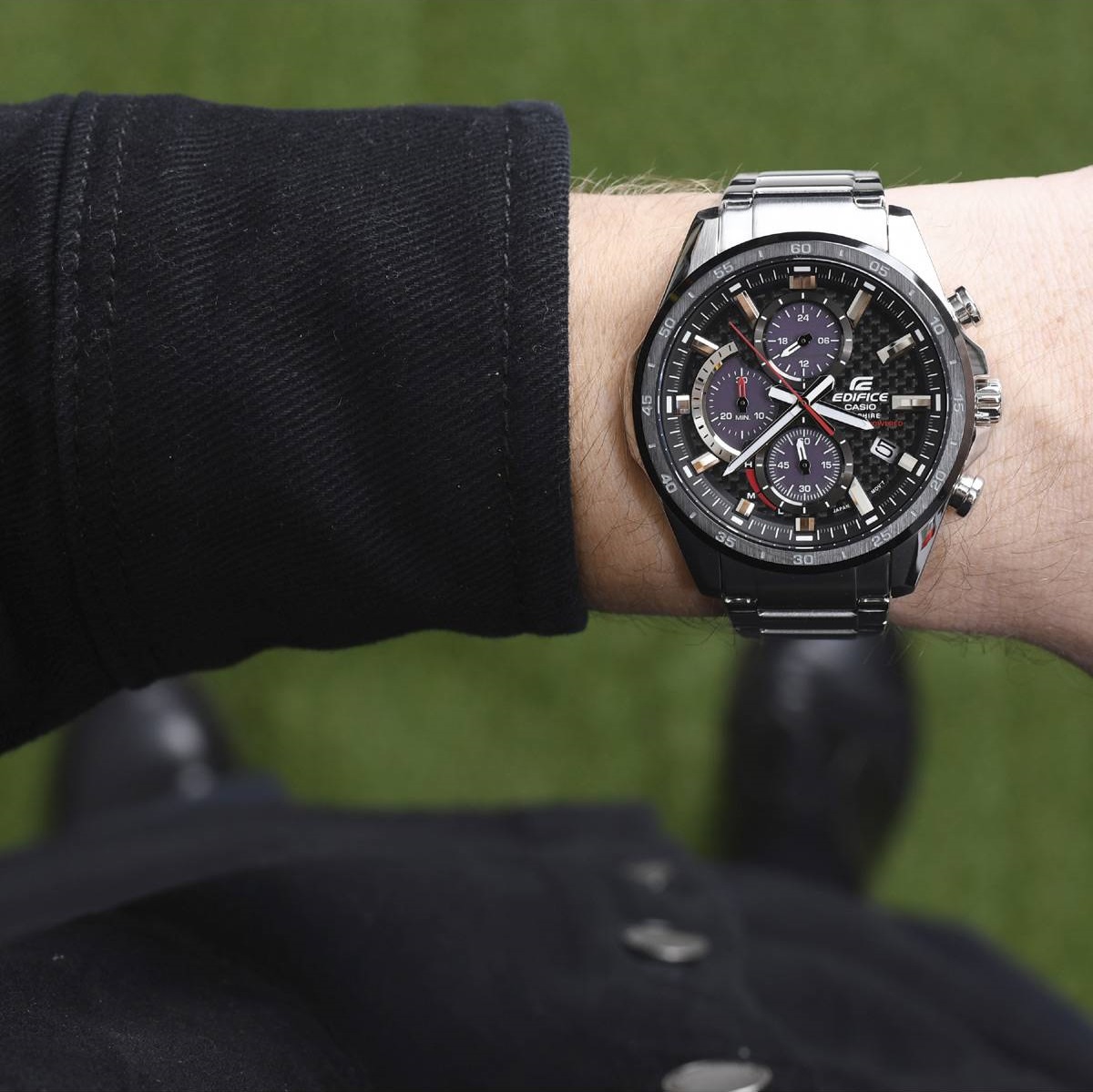 CASIO Edifice Solar Chronograph 47.6mm Silver Stainless Steel Bracelet EFS-S540DB-1AUEF - 3