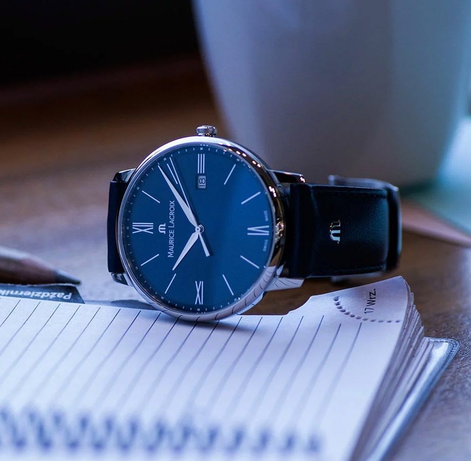 MAURICE LACROIX Eliros Blue Dial 40mm Silver Stainless Steel Blue Leather Strap EL1118-SS001-410-4 - 3