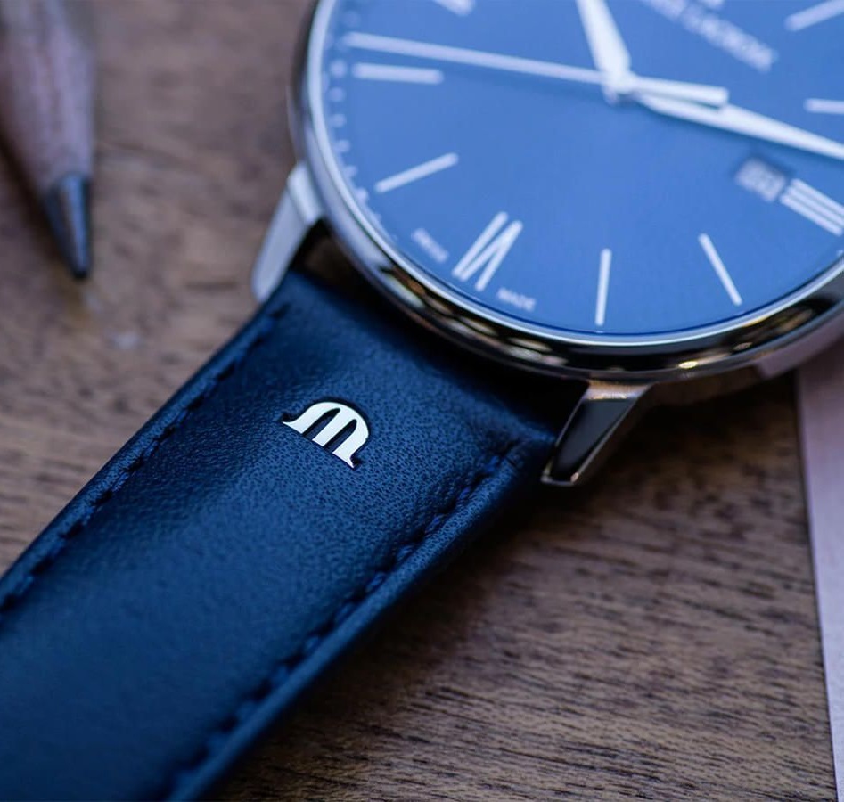 MAURICE LACROIX Eliros Blue Dial 40mm Silver Stainless Steel Blue Leather Strap EL1118-SS001-410-4 - 6