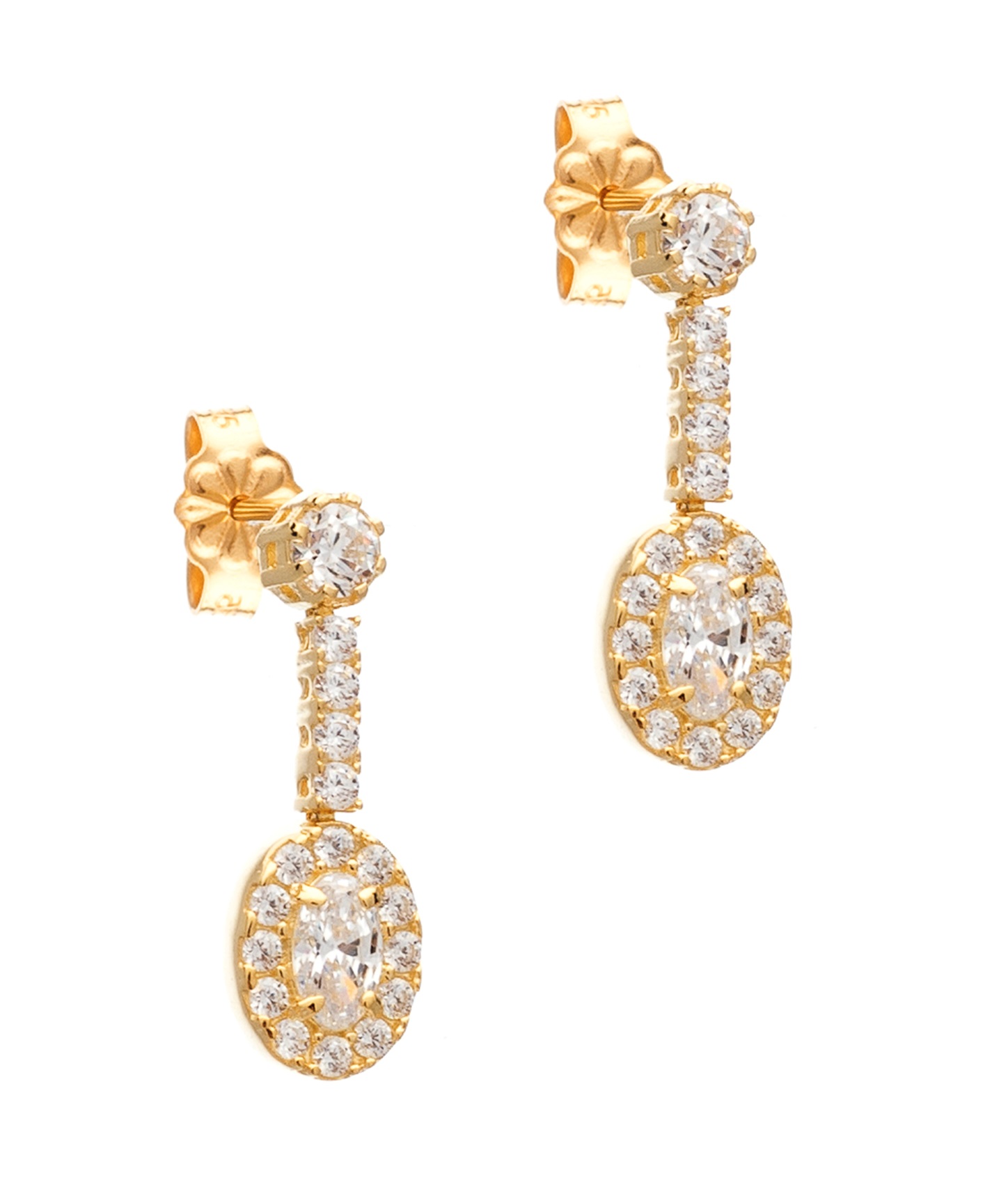 ΣΚΟΥΛΑΡΙΚΙΑ SENZIO Κίτρινο Χρυσό 14K με Πέτρες Ζιργκόν ER09-Y