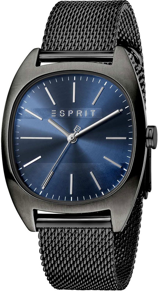 ESPRIT Three Hands 38mm Black Stainless Steel Mesh Bracelet ES1G038M0095 - 