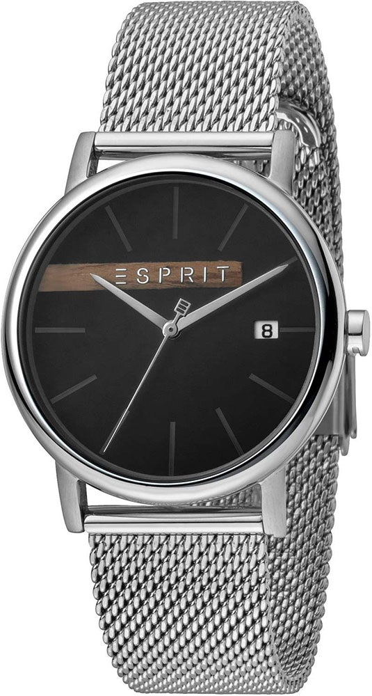 ESPRIT Timber Three Hands 41mm Silver Stainless Steel Mesh Bracelet ES1G047M0055 - 