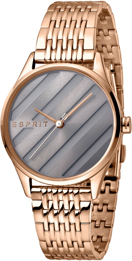 ESPRIT Easy Three Hands 32mm Rose Gold Stainless Steel Mesh Bracelet ES1L029M0065 - 