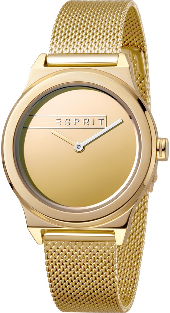 ESPRIT Magnolia Two Hands 34mm Gold Stainless Steel Mesh Bracelet ES1L019M0085 - 