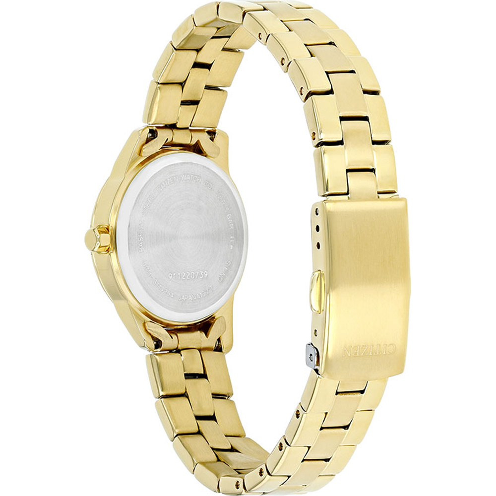 CITIZEN Elegance White Pearl Dial 28mm Gold Stainless Steel Bracelet EU6072-56D - 4