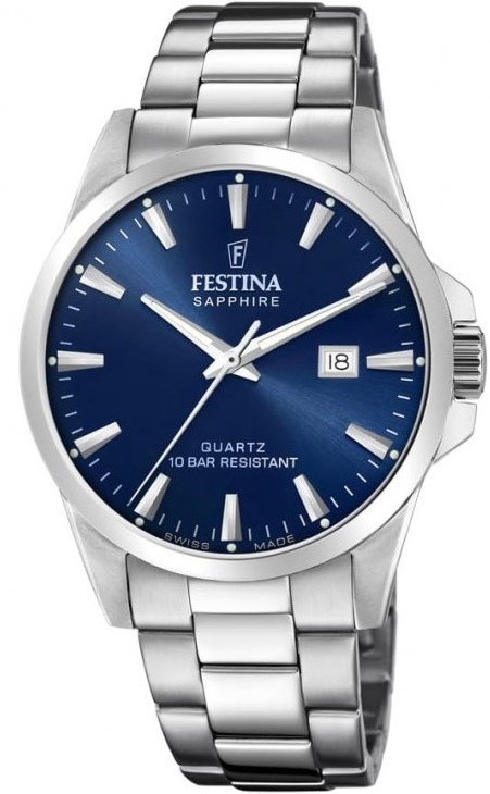 FESTINA Swiss Classic Blue Dial 41mm Silver Stainless Steel Bracelet F20024/3 - 1