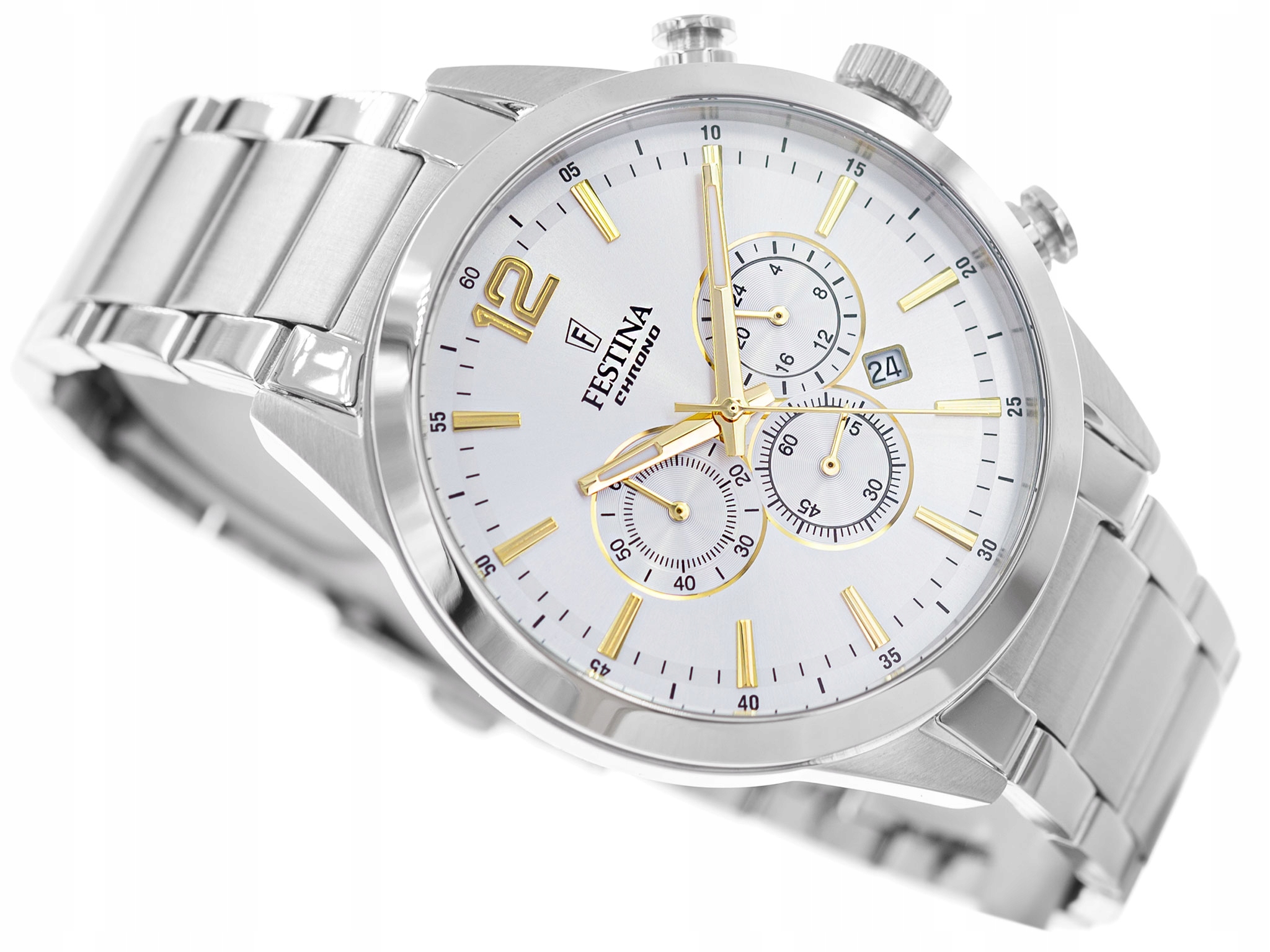 FESTINA Timeless Chronograph Silver Dial 43.5mm Silver Stainless Steel Bracelet F20343/1 - 3