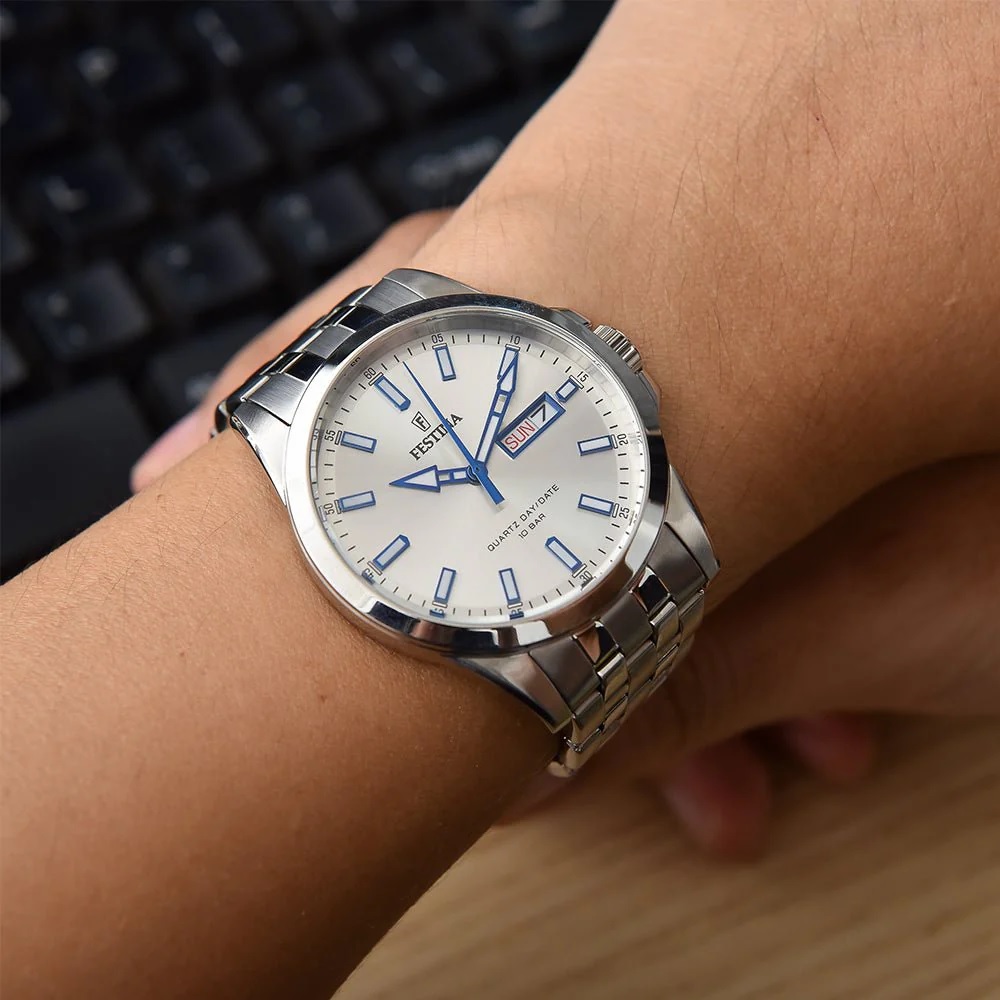 FESTINA Classic Silver Dial 41mm Silver Stainless Steel Bracelet F20357/1 - 4