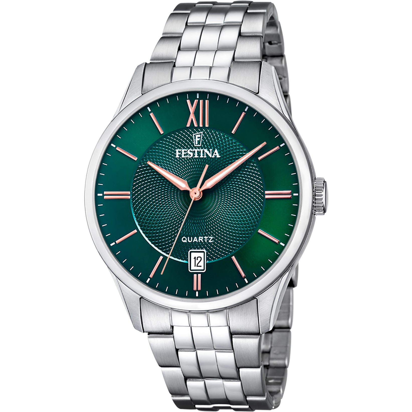 FESTINA Classic Green Dial 43mm Silver Stainless Steel Bracelet F20425/7 - 1