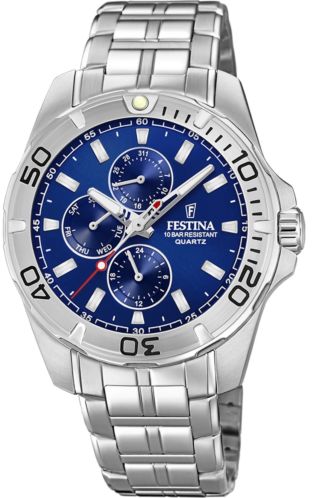 FESTINA Sport Multifunction Blue Dial 43mm Silver Stainless Steel Bracelet F20445/2 - 1