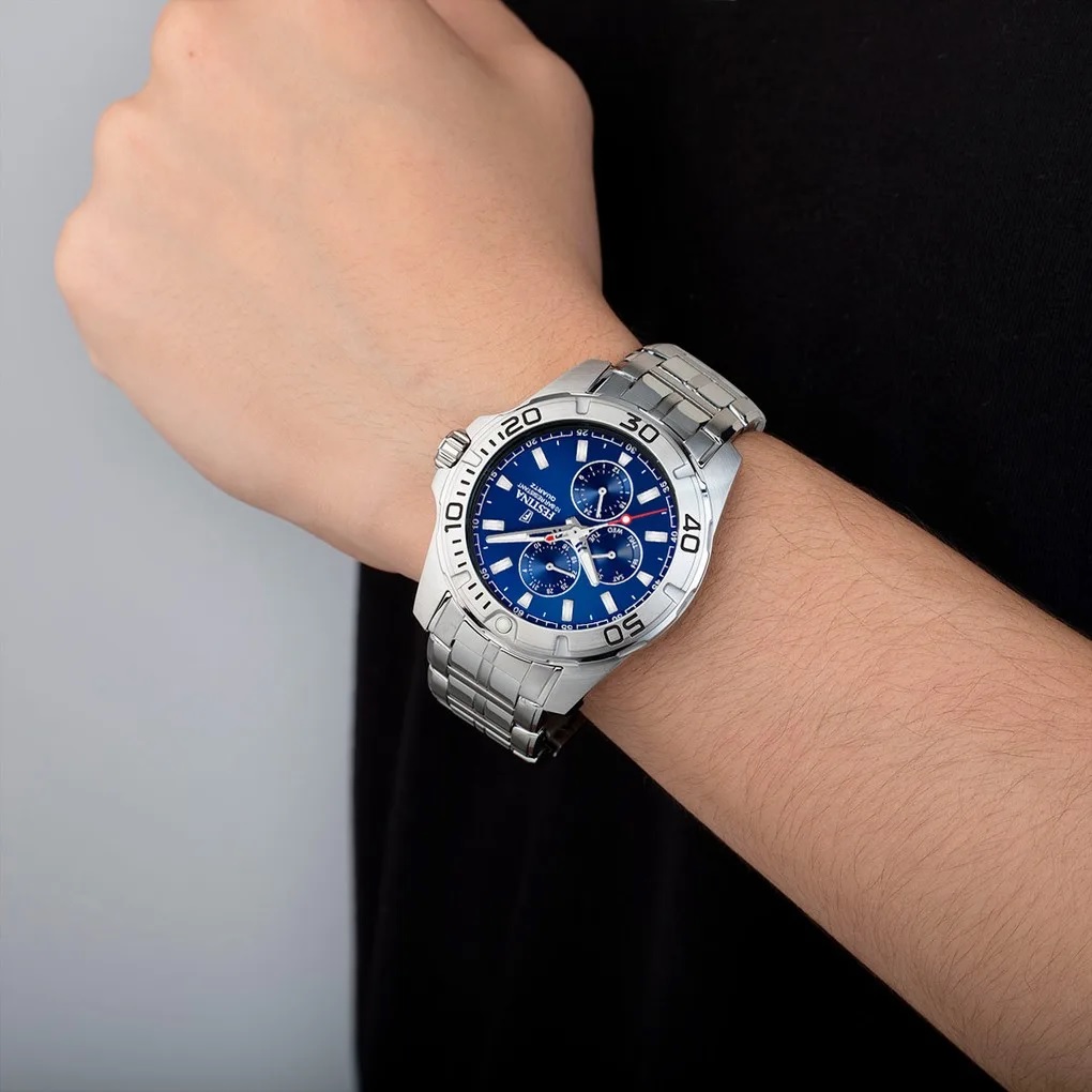 FESTINA Sport Multifunction Blue Dial 43mm Silver Stainless Steel Bracelet F20445/2 - 3