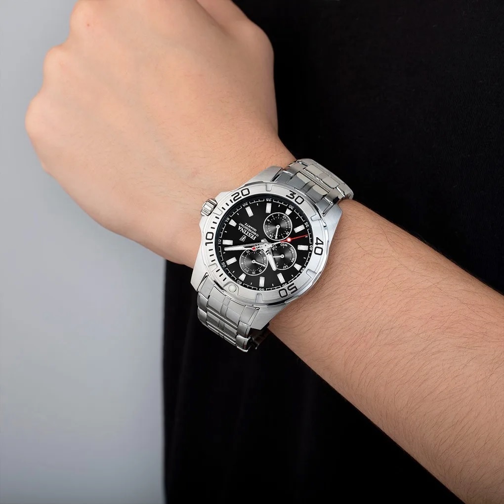 FESTINA Sport Multifunction Black Dial 43mm Silver Stainless Steel Bracelet F20445/3 - 3