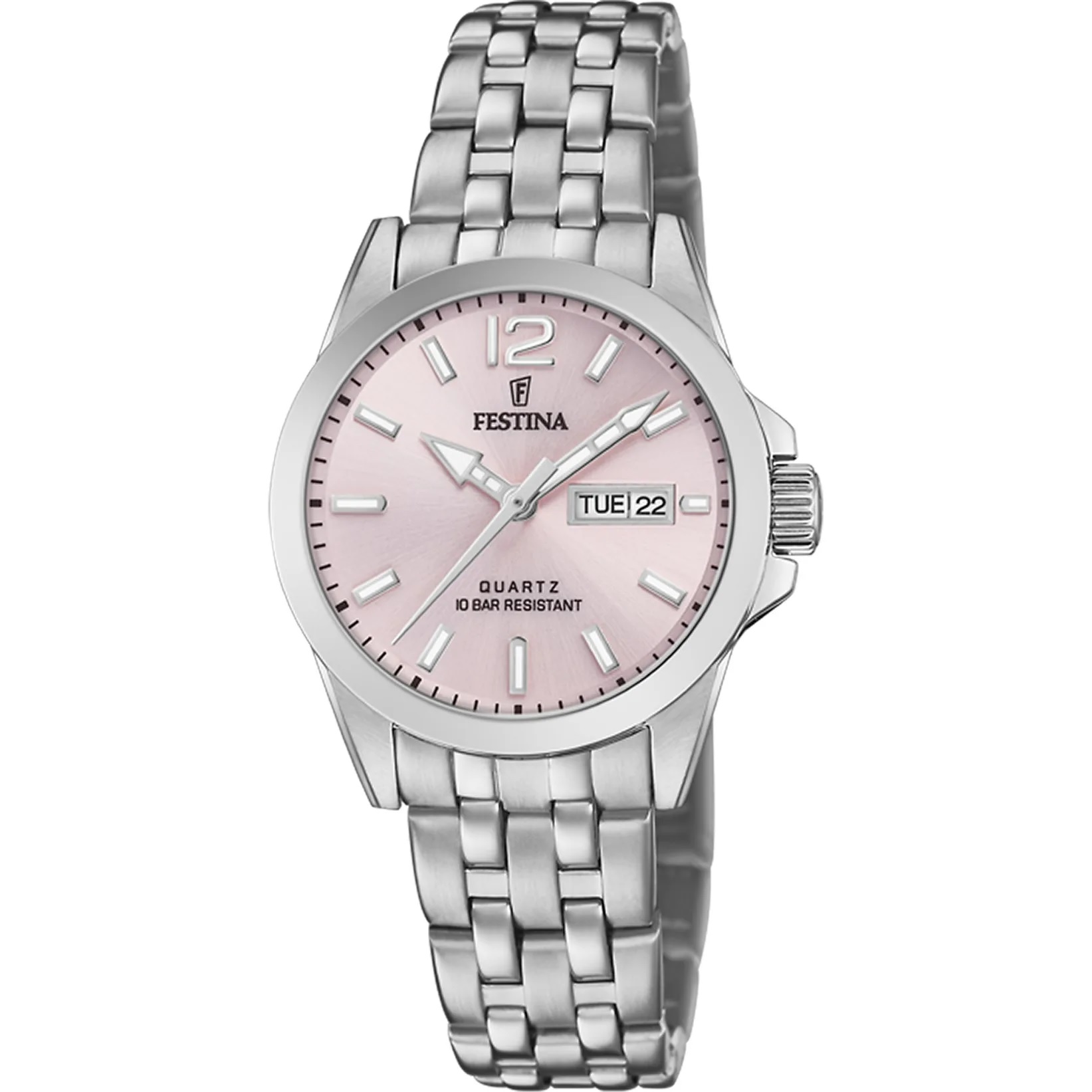 FESTINA Mademoiselle Pink Dial 29.5mm Silver Stainless Steel Bracelet F20455/2 - 