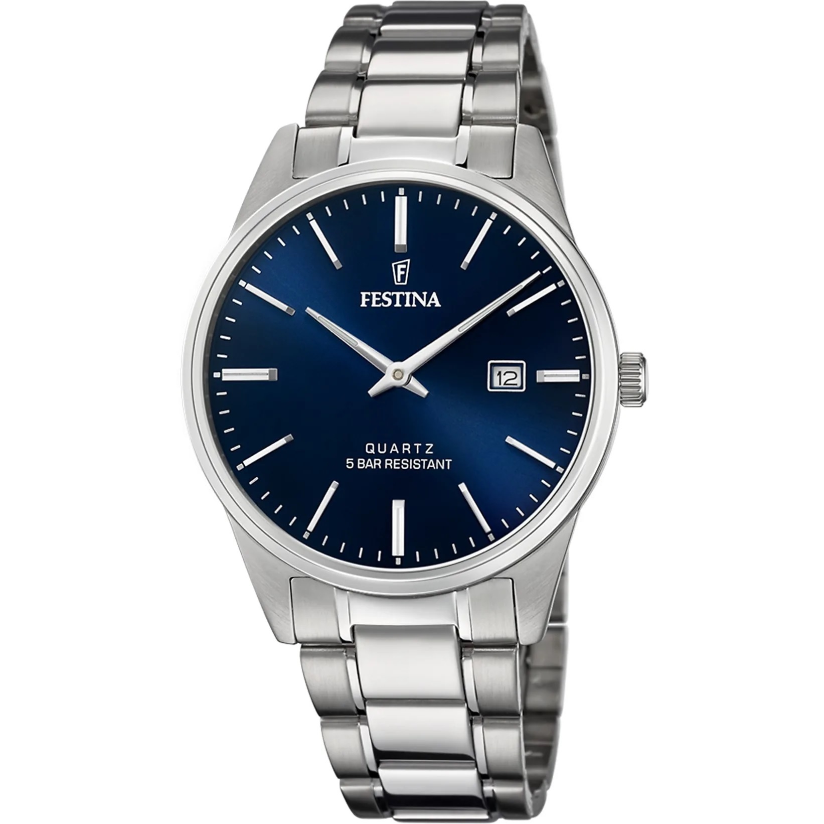 FESTINA Classic Blue Dial 39mm Silver Stainless Steel Bracelet F20511/3 - 