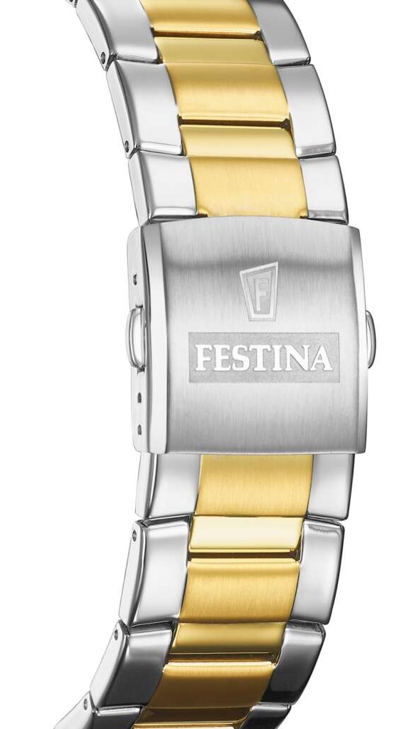 FESTINA Timeless Chronograph Green Dial 45mm Two Tone Gold Stainless Steel Bracelet F20562/3 - 3