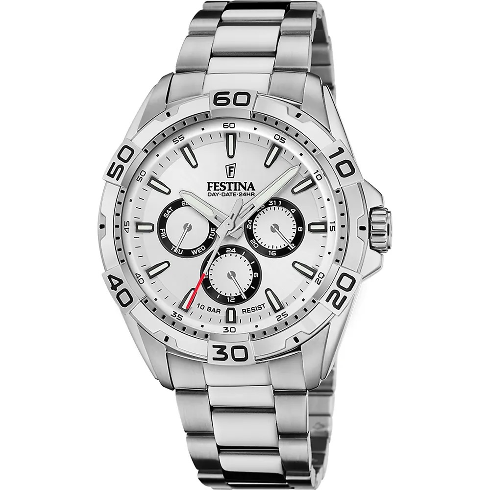 FESTINA Sport Multifunction Silver Dial 44.7mm Silver Stainless Steel Bracelet F20623/1 - 