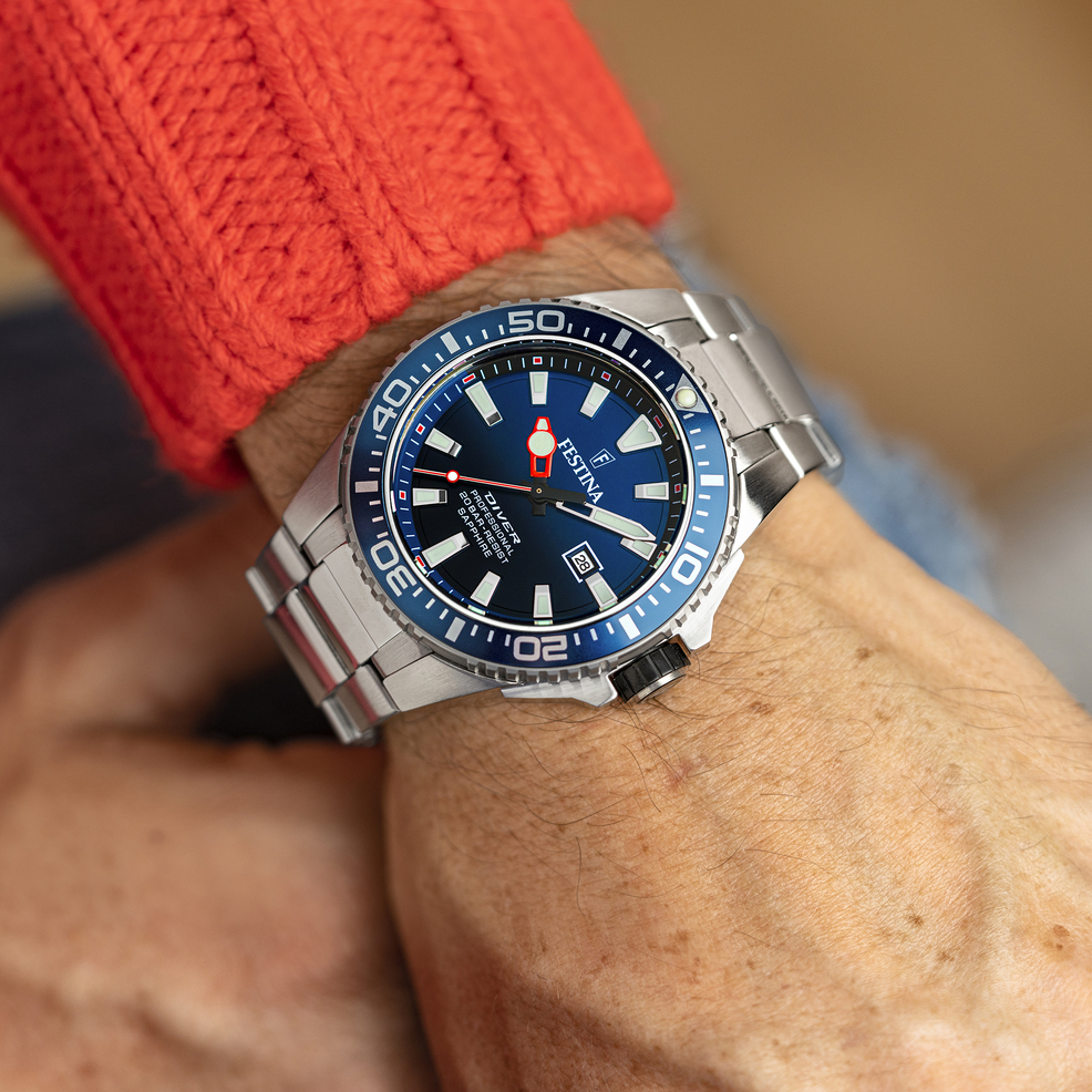 FESTINA Diver Professional Blue Dial 45.7mm Silver Stainless Steel Bracelet F20663/1 - 3