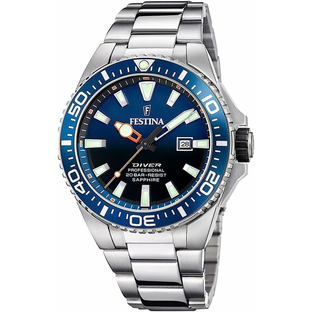 FESTINA Diver Professional Blue Dial 45.7mm Silver Stainless Steel Bracelet F20663/1 - 1