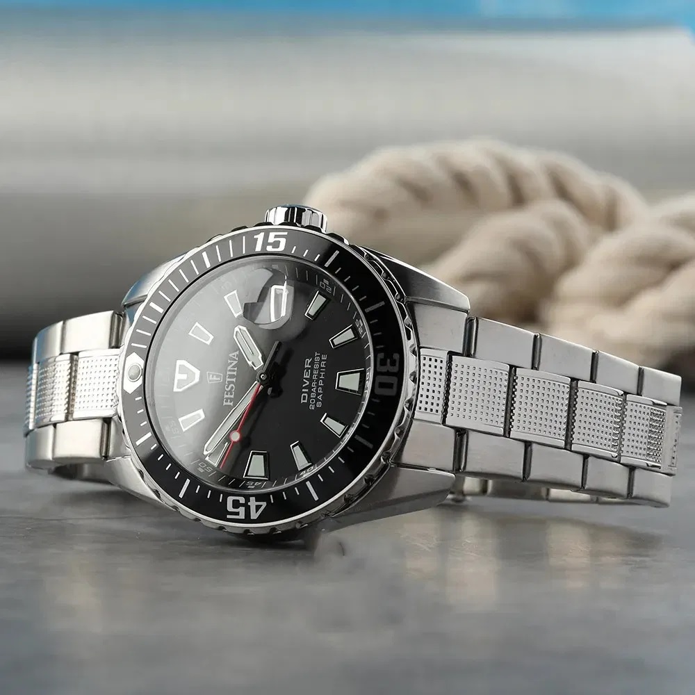 FESTINA Diver Professional Black Dial 44mm Silver Stainless Steel Bracelet F20669/3 - 3