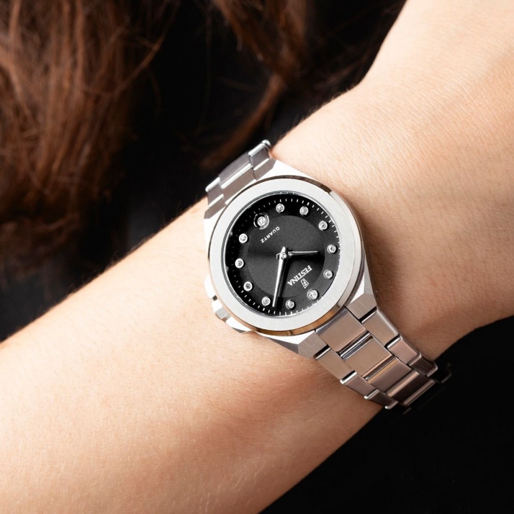 FESTINA Mademoiselle Black Dial with Crystals 33mm Silver Stainless Steel Bracelet F20700/6 - 3
