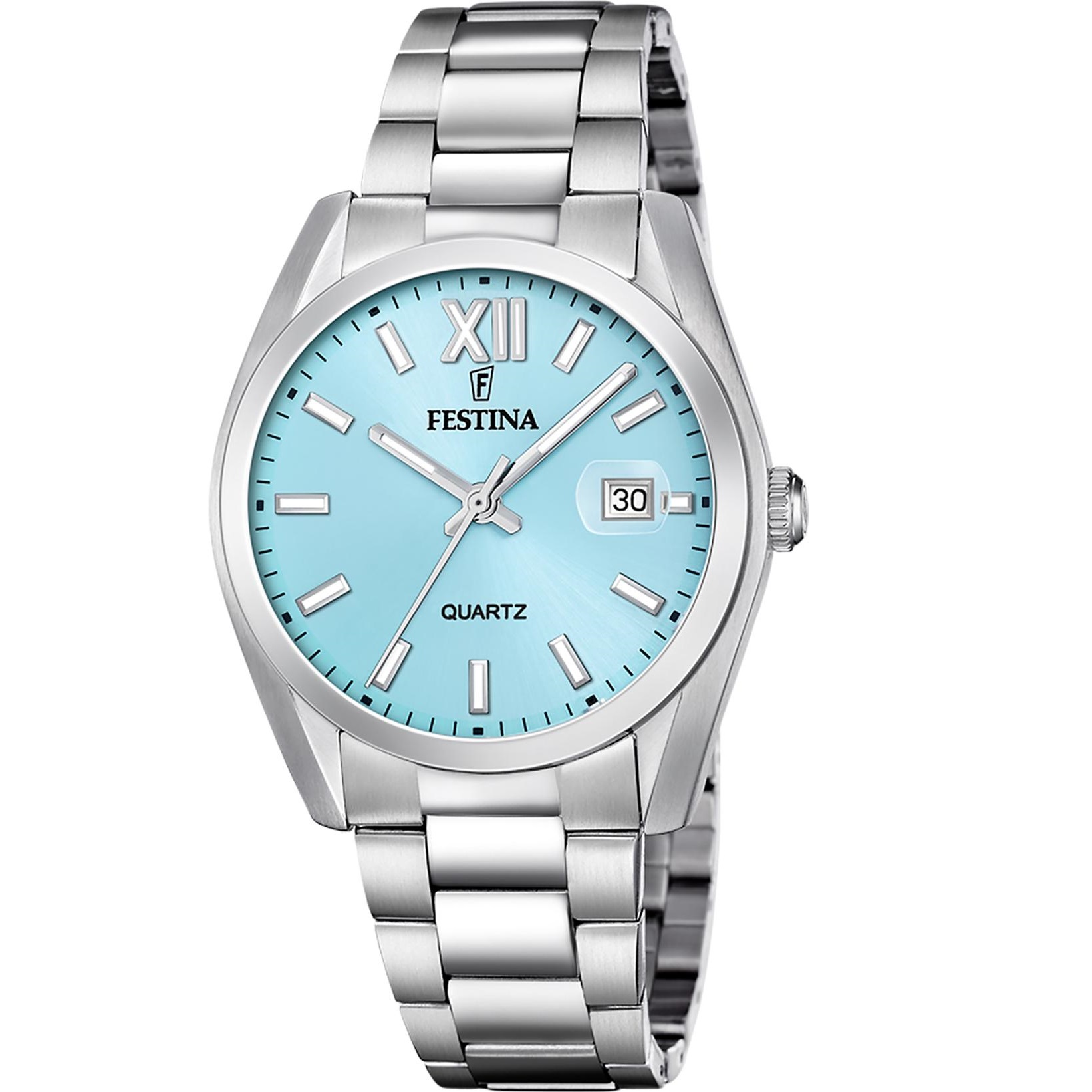 FESTINA Classic Ice Blue Dial 40mm Silver Stainless Steel Bracelet F20707/2 - 
