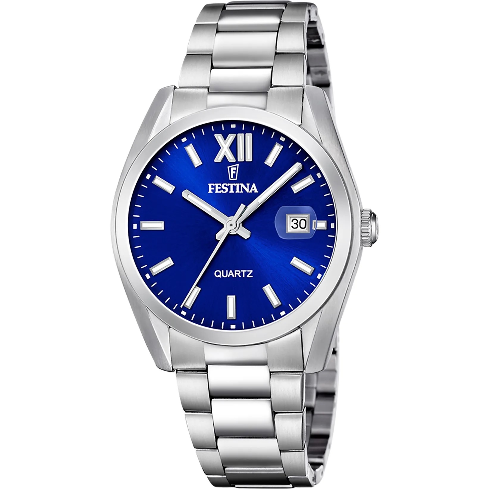FESTINA Classic Blue Dial 40mm Silver Stainless Steel Bracelet F20707/4 - 