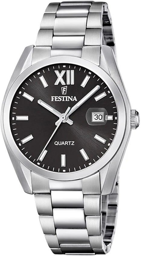 FESTINA Classic Black Dial 40mm Silver Stainless Steel Bracelet F20707/6 - 