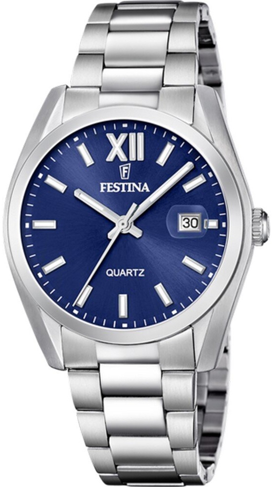 FESTINA Classic Blue Dial 40mm Silver Stainless Steel Bracelet F20707/7 - 