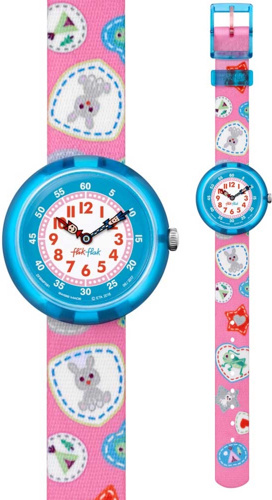 FLIK FLAK Garden Fiesta Camping Budge Pink 32mm Pink Fabric Strap ZFBNP091 - 
