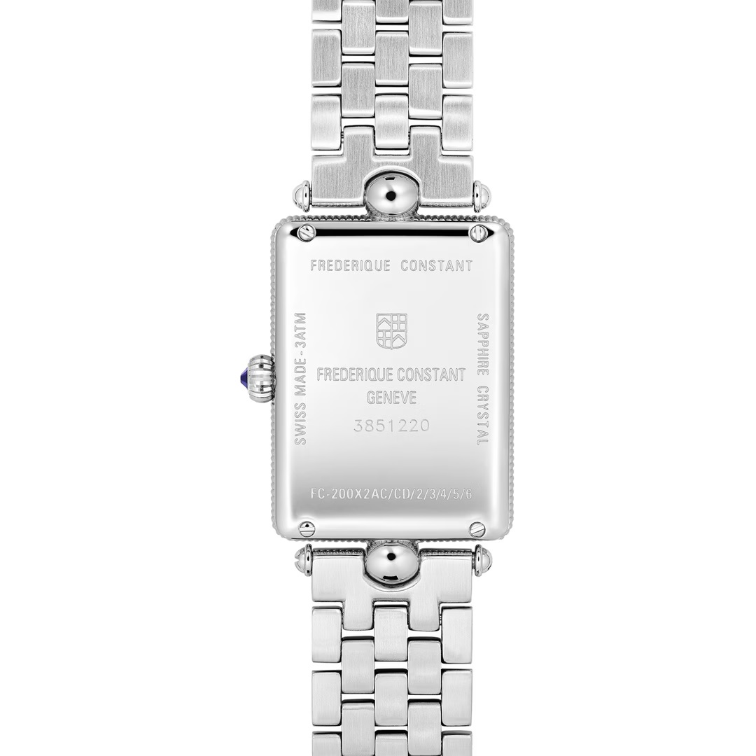 FREDERIQUE CONSTANT Art Deco Carree Quartz White Pearl Dial 28mm Silver Stainless Steel Bracelet FC-200MPW2AC6B - 3