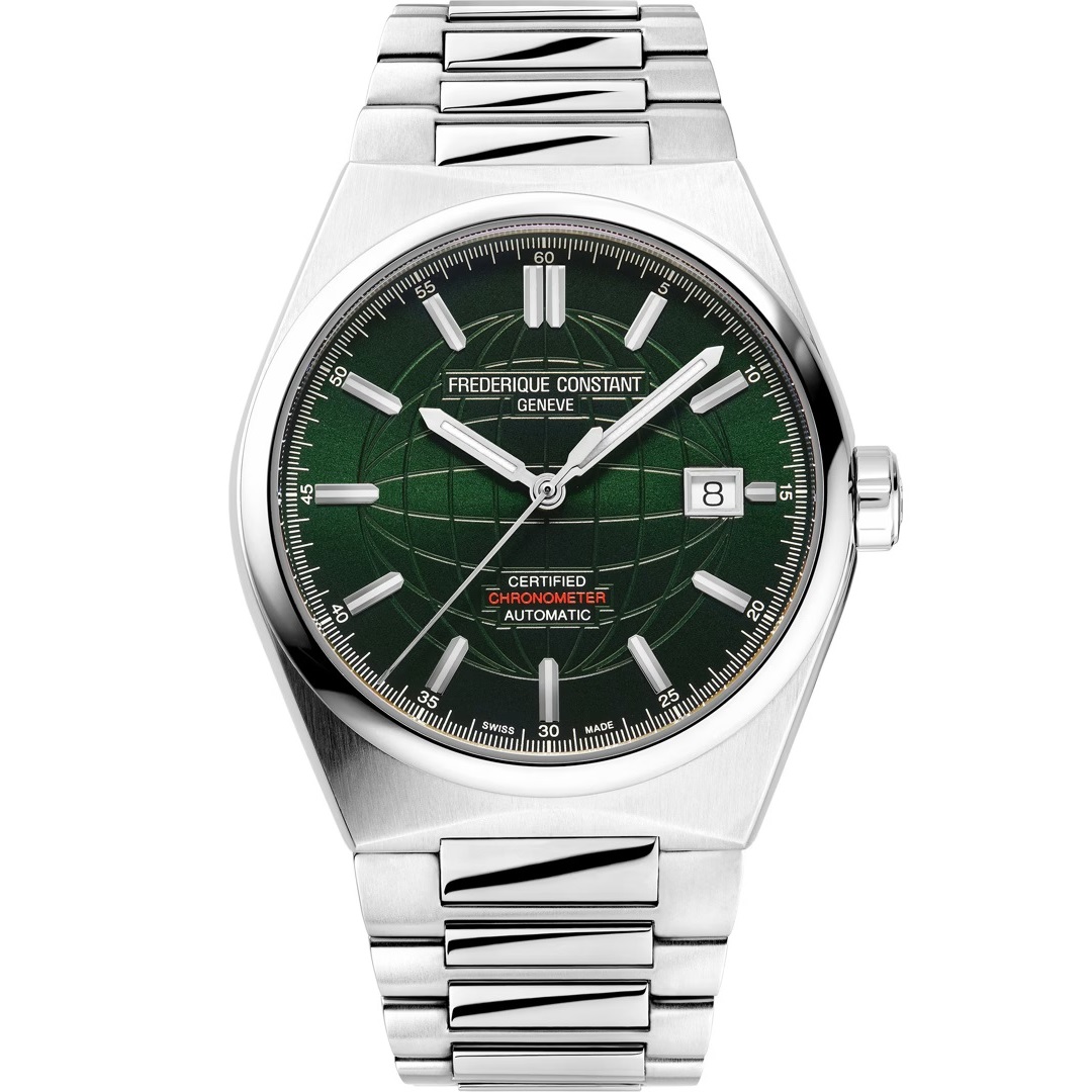 FREDERIQUE CONSTANT Highlife COSC Automatic Green Dial 39mm Silver Stainless Steel Bracelet FC-303G3NH6B - 