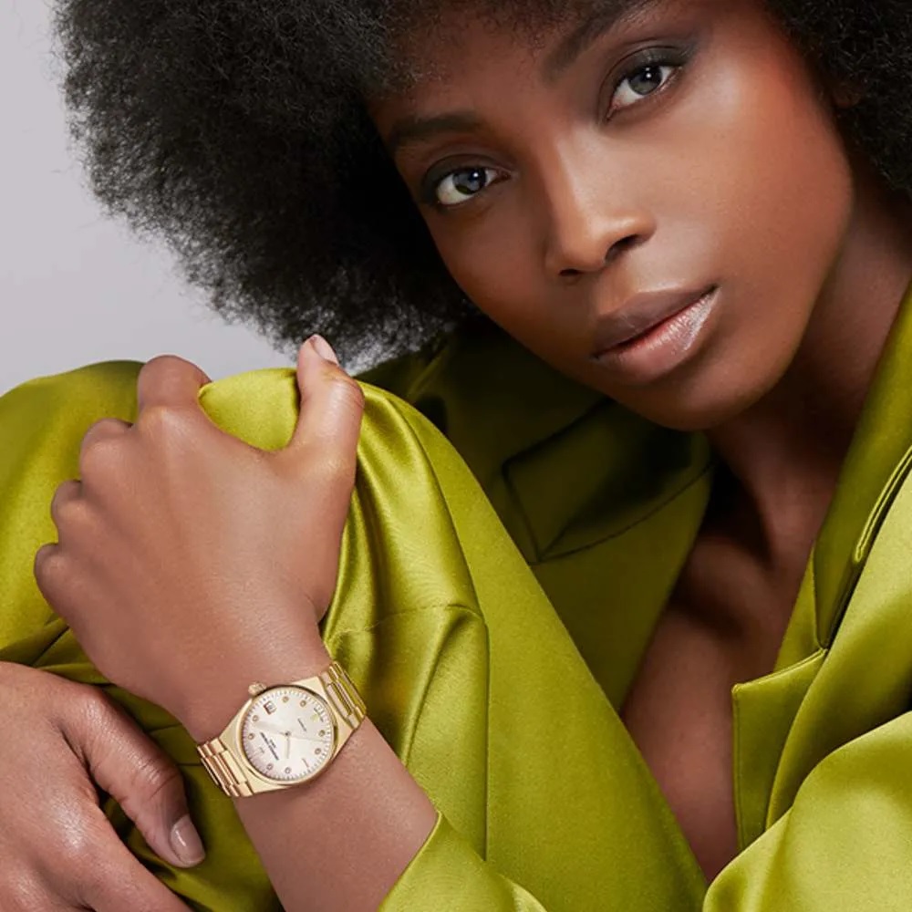 FREDERIQUE CONSTANT Highlife Ladies Automatic White Dial with Diamonds 34mm Gold Stainless Steel Bracelet FC-303VD2NH5B - 7