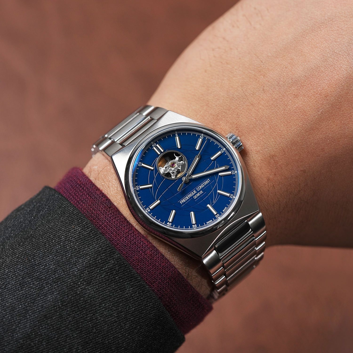 FREDERIQUE CONSTANT Highlife Heart Beat Automatic Blue Dial 41mm Silver Stainless Steel Bracelet FC-310N4NH6B - 5