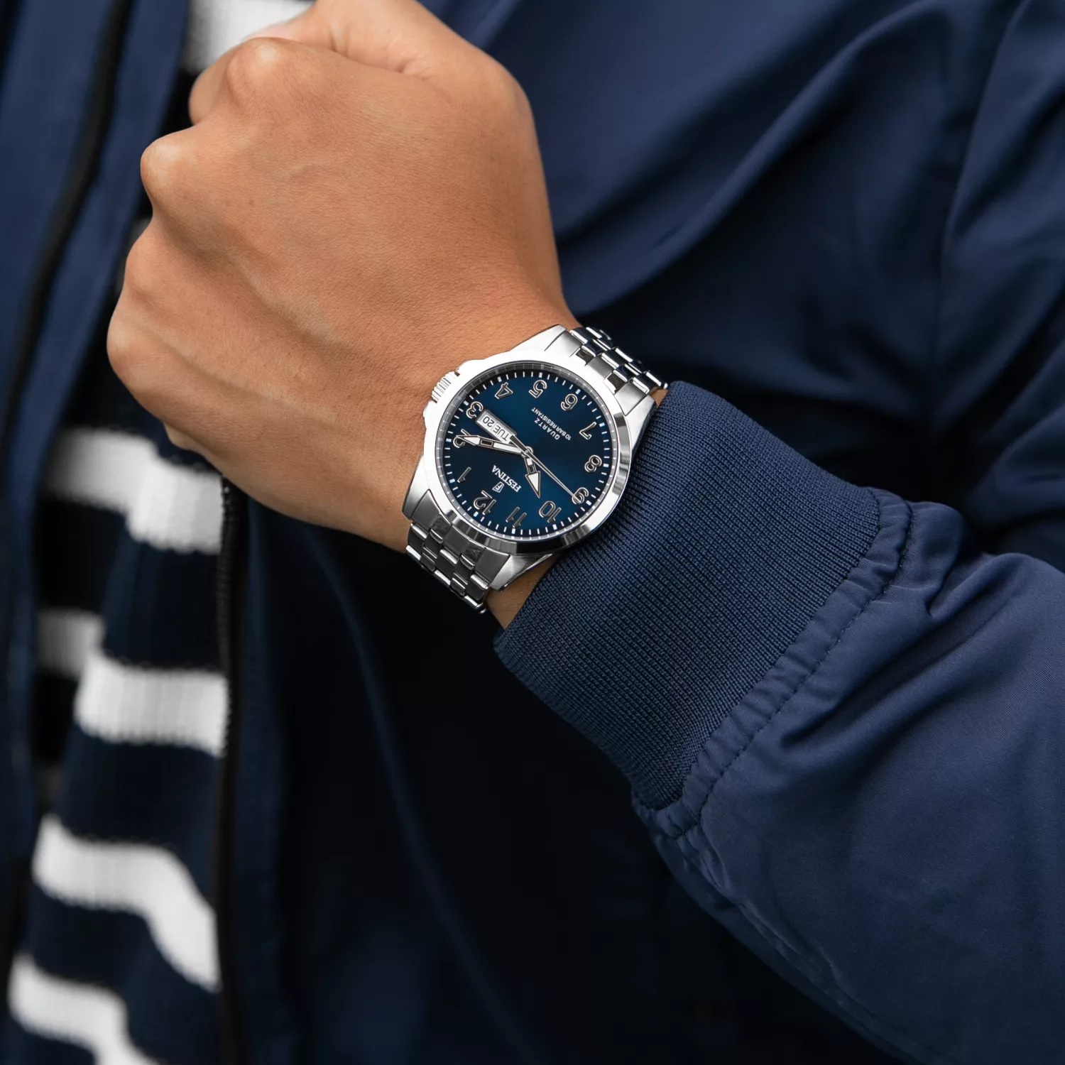FESTINA Classic Blue Dial 41mm Silver Stainless Steel Bracelet F20357/C - 4