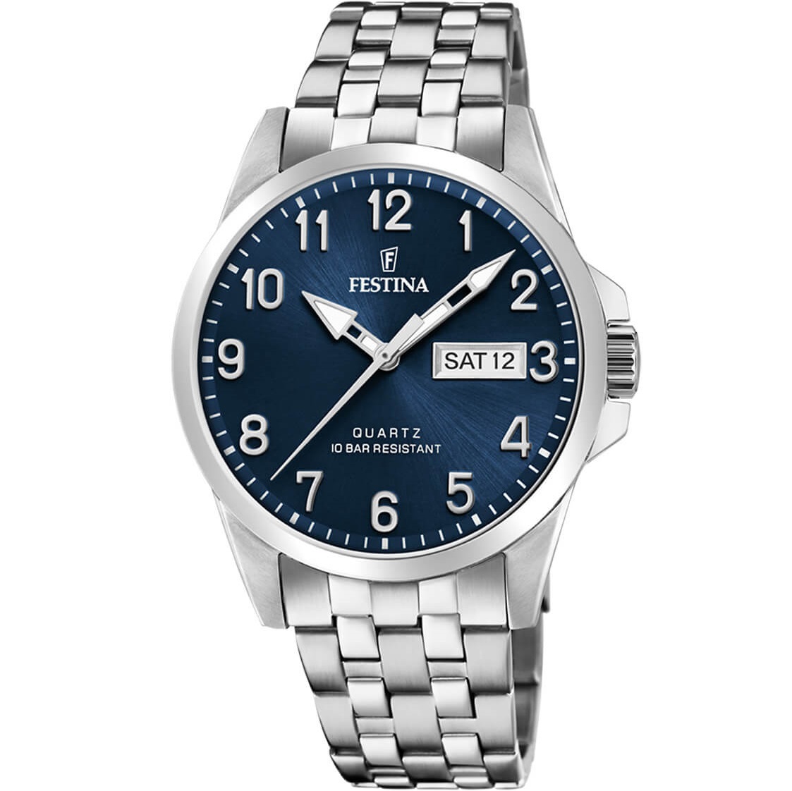 FESTINA Classic Blue Dial 41mm Silver Stainless Steel Bracelet F20357/C - 