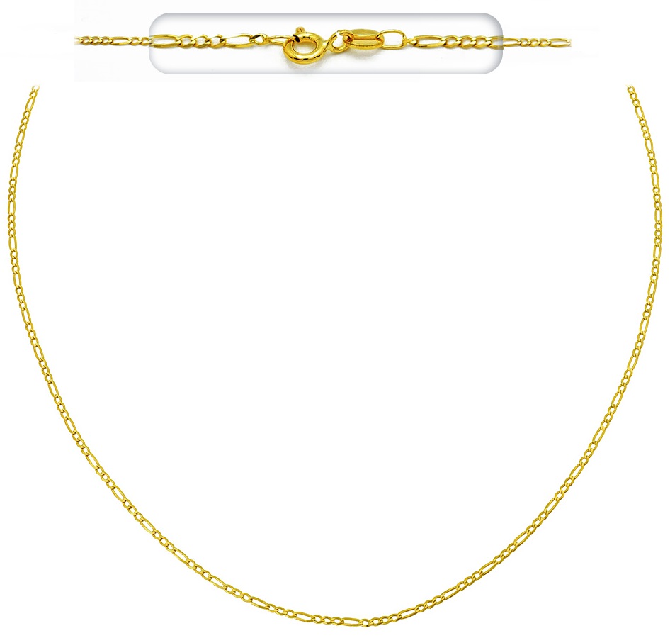 ΑΛΥΣΙΔΑ Λαιμού Figaro #1 45cm Κ14 Κίτρινο Χρυσό FIG-040K.45