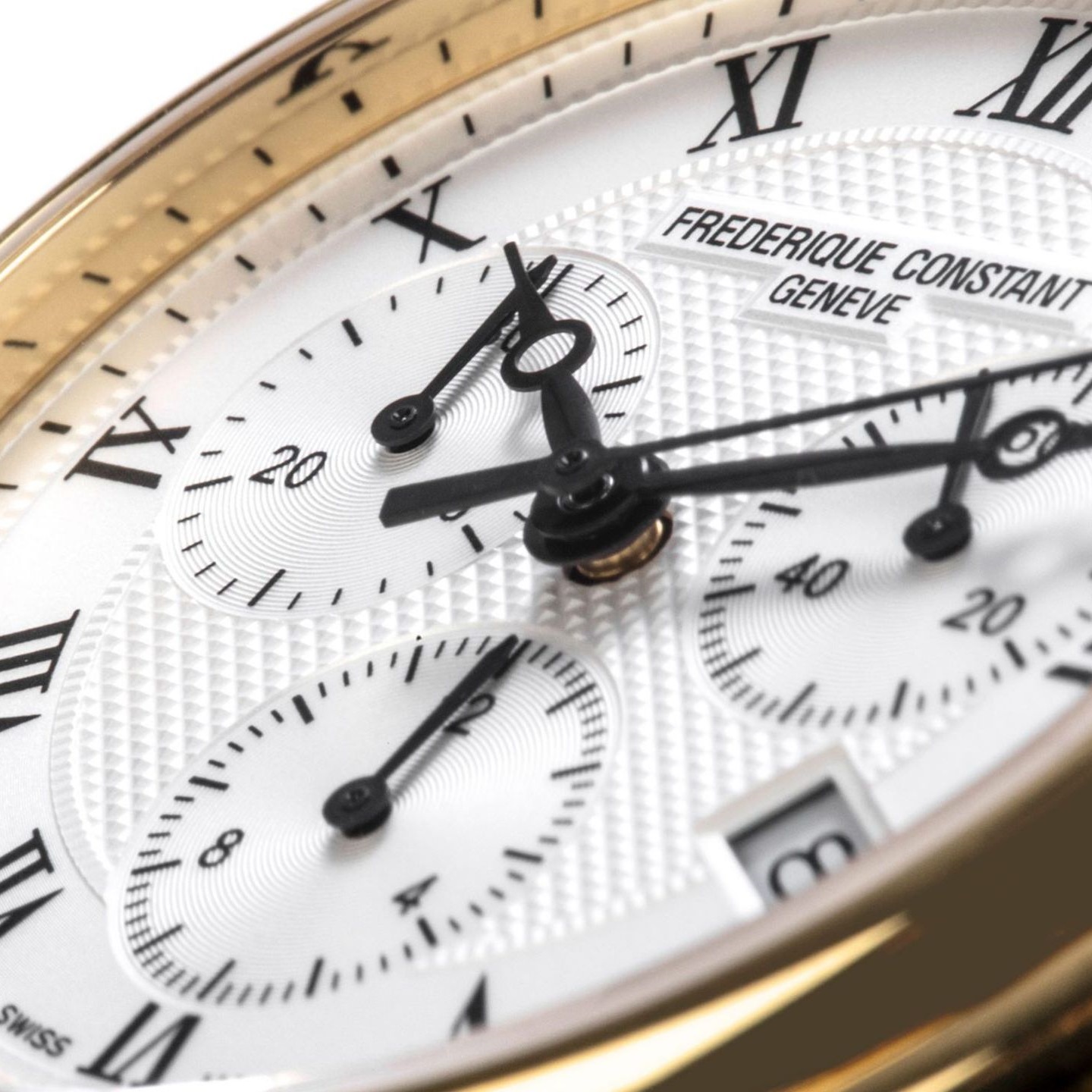 FREDERIQUE CONSTANT Classics Chronograph Quartz White Dial 40mm Gold Stainless Steel Brown Leather Strap FC-292MC4P5 - 4