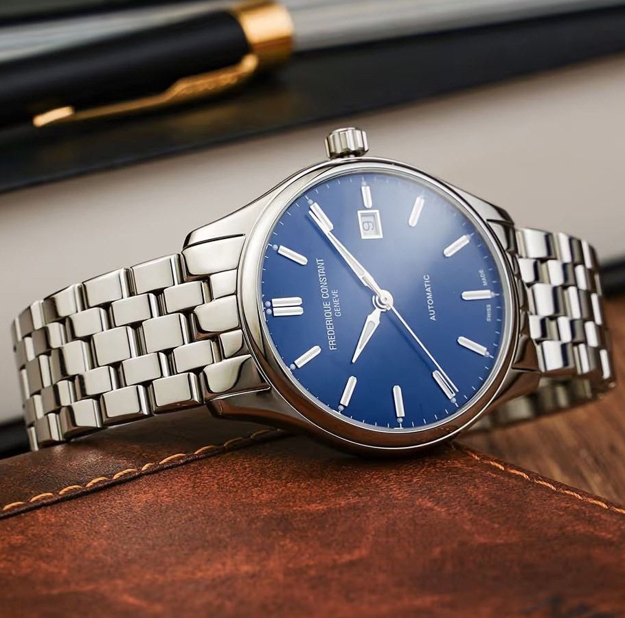 FREDERIQUE CONSTANT Index Automatic Blue Dial 40mm Silver Stainless Steel Bracelet FC-303NN5B6B - 4