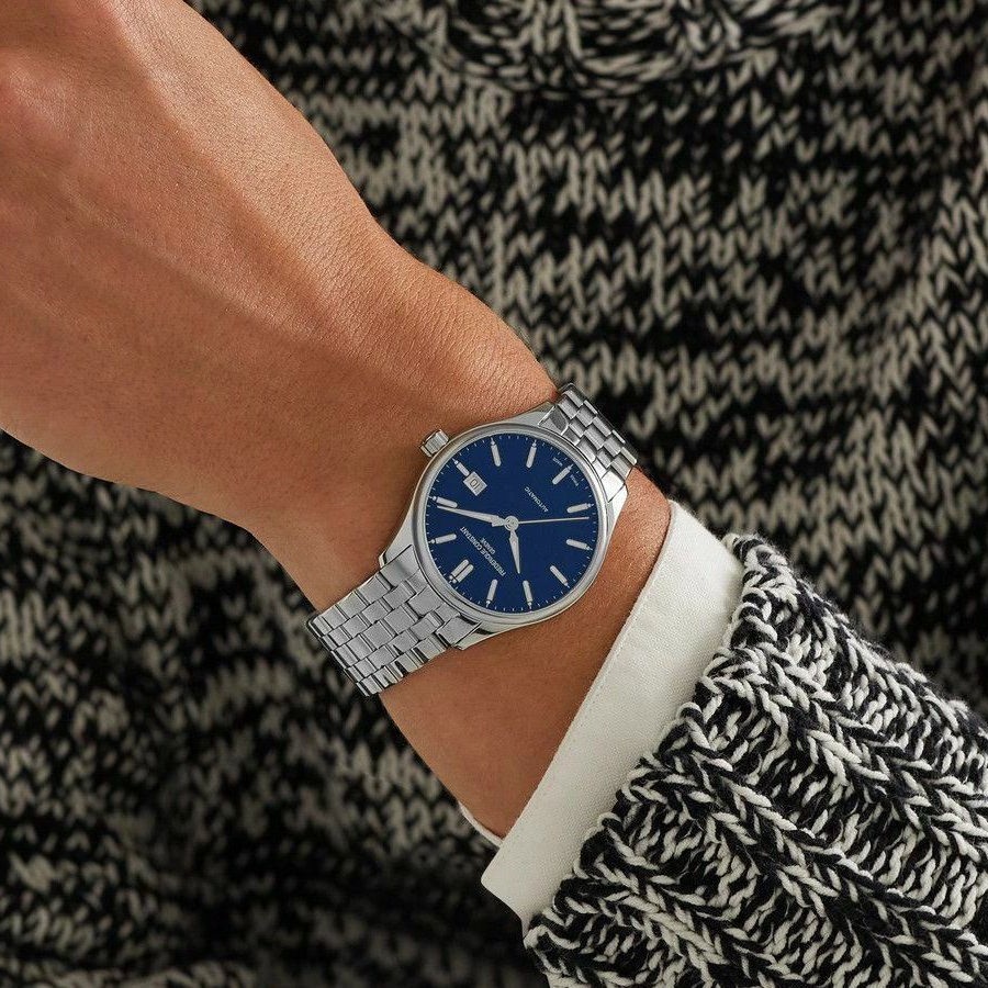 FREDERIQUE CONSTANT Index Automatic Blue Dial 40mm Silver Stainless Steel Bracelet FC-303NN5B6B - 6